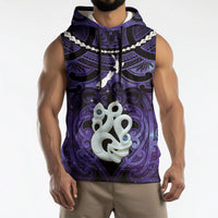 Personalised Maori Matariki Manaia Waiporoporo Sleeveless Hoodie Maori Kowhaiwhai Pattern Galaxy