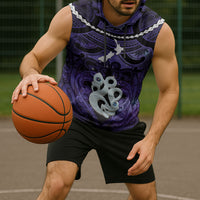 Personalised Maori Matariki Manaia Waiporoporo Sleeveless Hoodie Maori Kowhaiwhai Pattern Galaxy