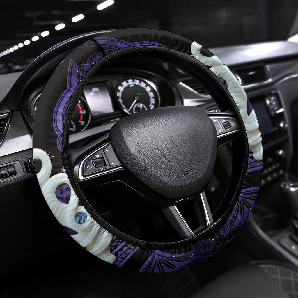 Maori Matariki Manaia Waiporoporo Steering Wheel Cover Maori Kowhaiwhai Pattern Galaxy