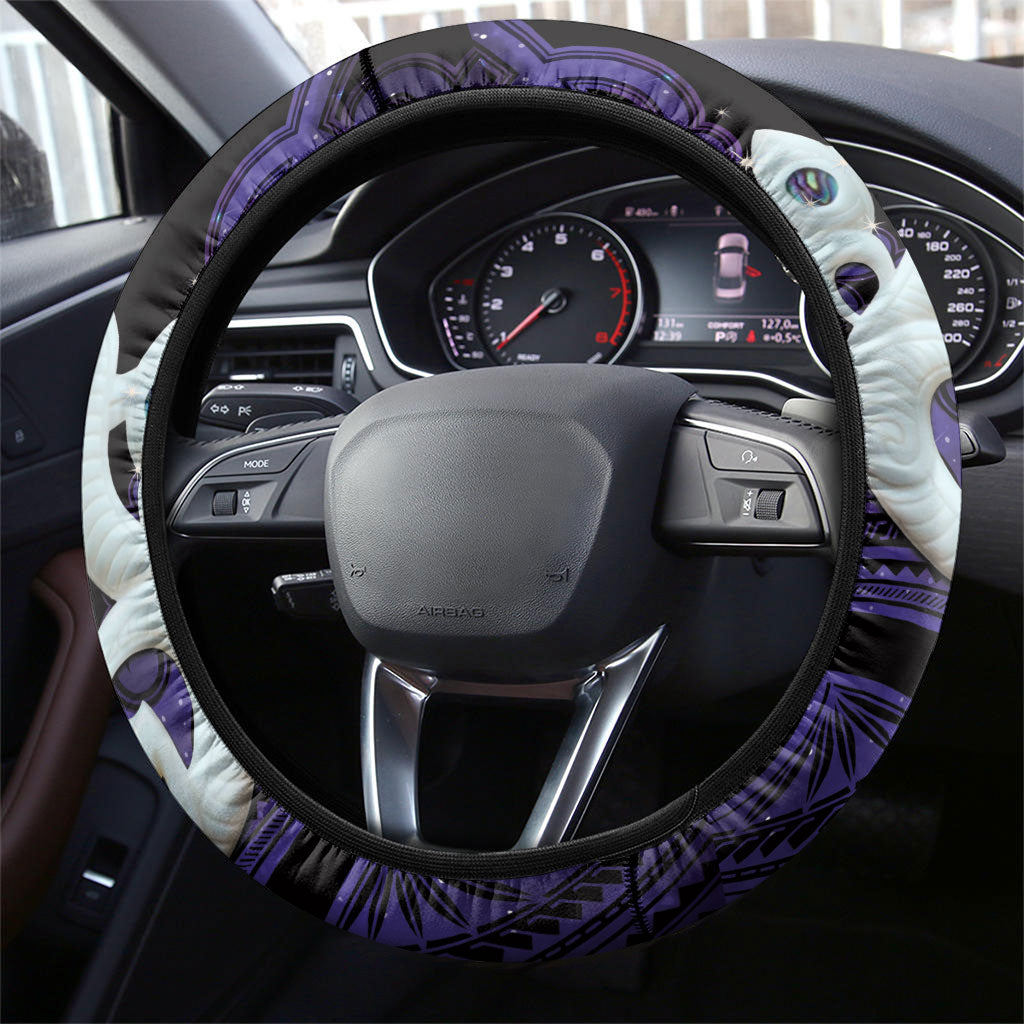Maori Matariki Manaia Waiporoporo Steering Wheel Cover Maori Kowhaiwhai Pattern Galaxy