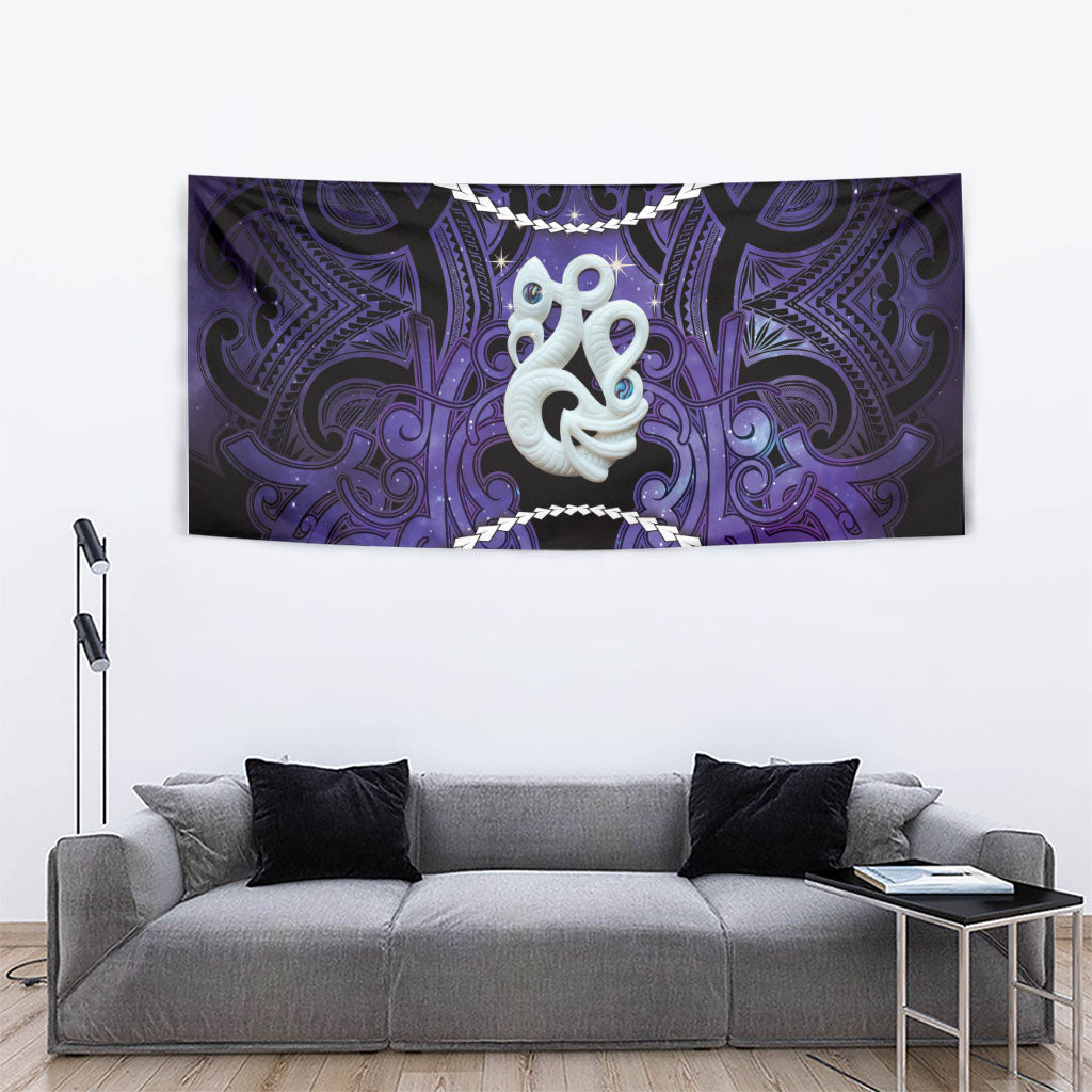 Maori Matariki Manaia Waiporoporo Tapestry Maori Kowhaiwhai Pattern Galaxy