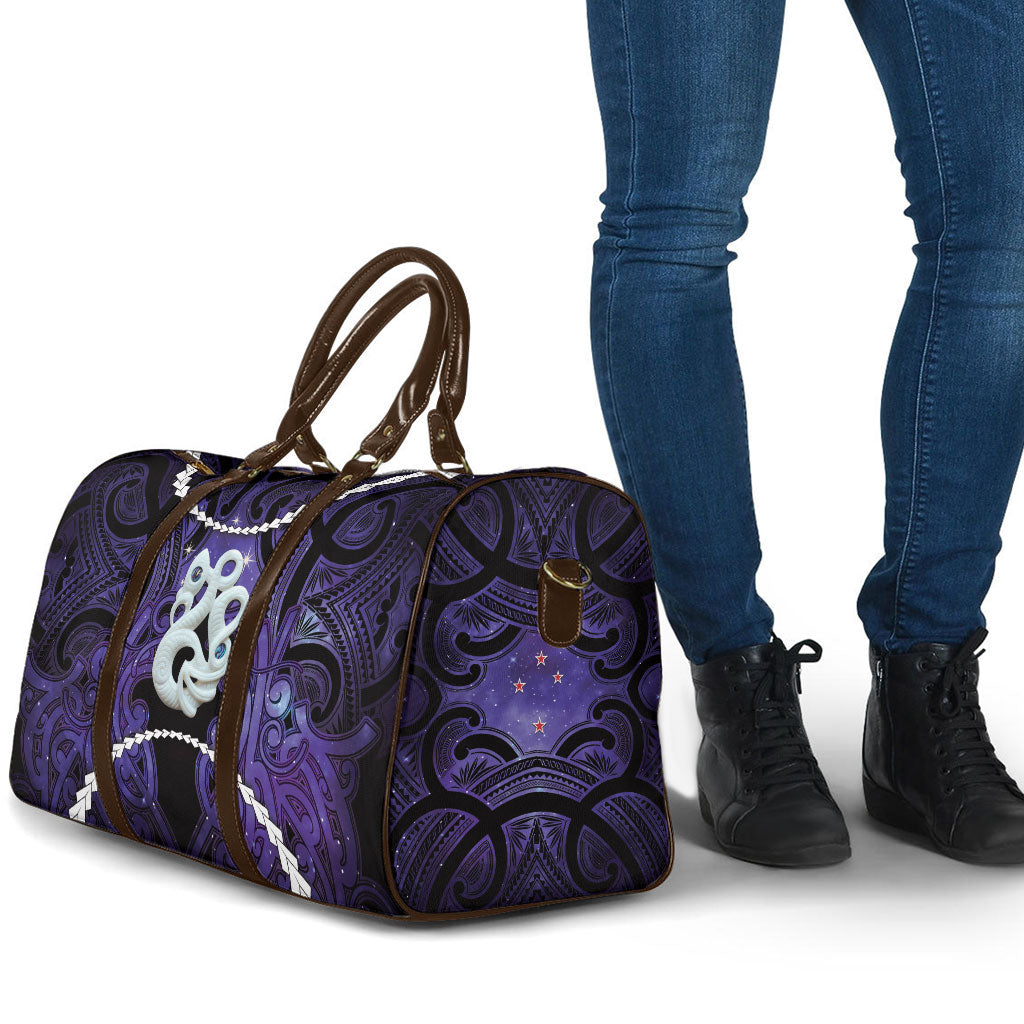 Maori Matariki Manaia Waiporoporo Travel Bag Maori Kowhaiwhai Pattern Galaxy