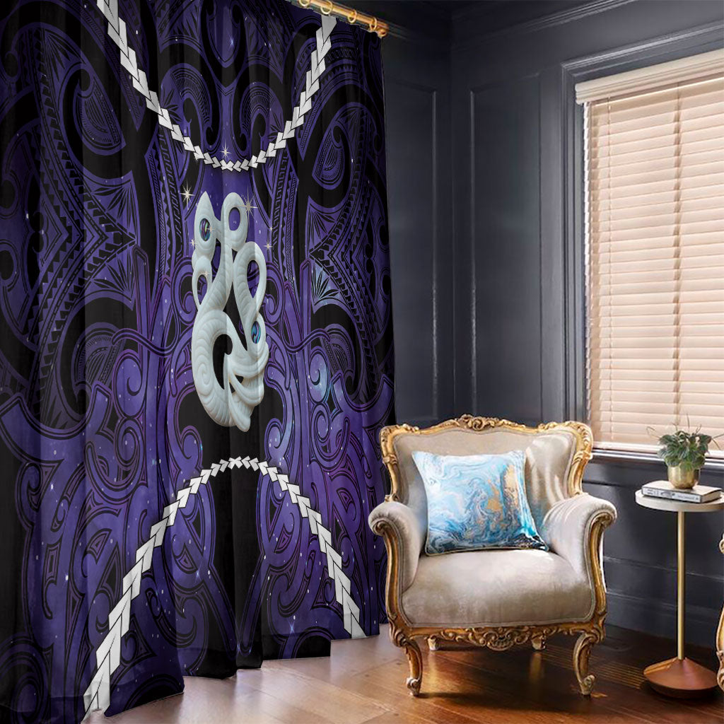 Maori Matariki Manaia Waiporoporo Window Curtain Maori Kowhaiwhai Pattern Galaxy