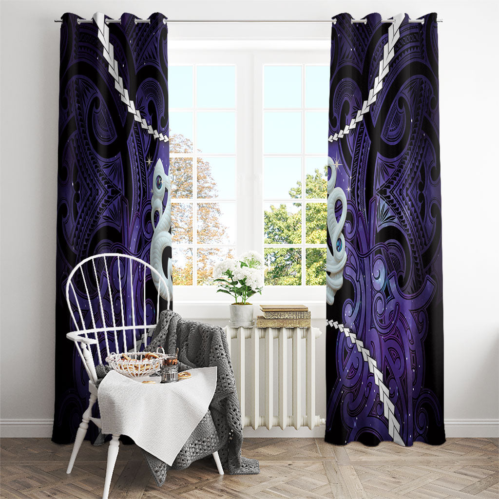 Maori Matariki Manaia Waiporoporo Window Curtain Maori Kowhaiwhai Pattern Galaxy