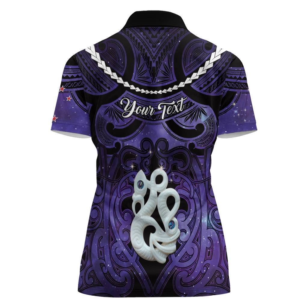 Personalised Maori Matariki Manaia Waiporoporo Women Polo Shirt Maori Kowhaiwhai Pattern Galaxy
