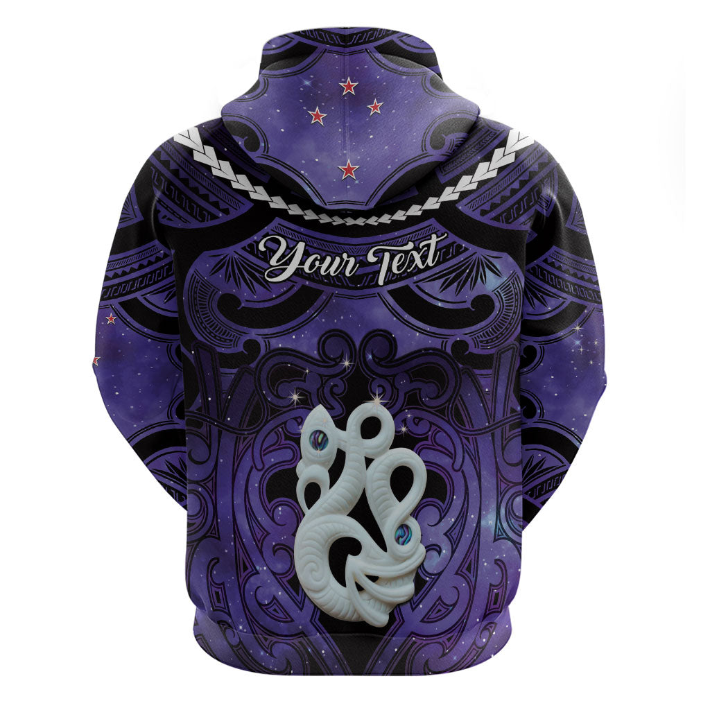 Personalised Maori Matariki Manaia Waiporoporo Zip Hoodie Maori Kowhaiwhai Pattern Galaxy