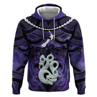 Personalised Maori Matariki Manaia Waiporoporo Zip Hoodie Maori Kowhaiwhai Pattern Galaxy