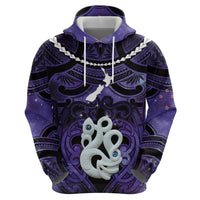 Personalised Maori Matariki Manaia Waiporoporo Zip Hoodie Maori Kowhaiwhai Pattern Galaxy