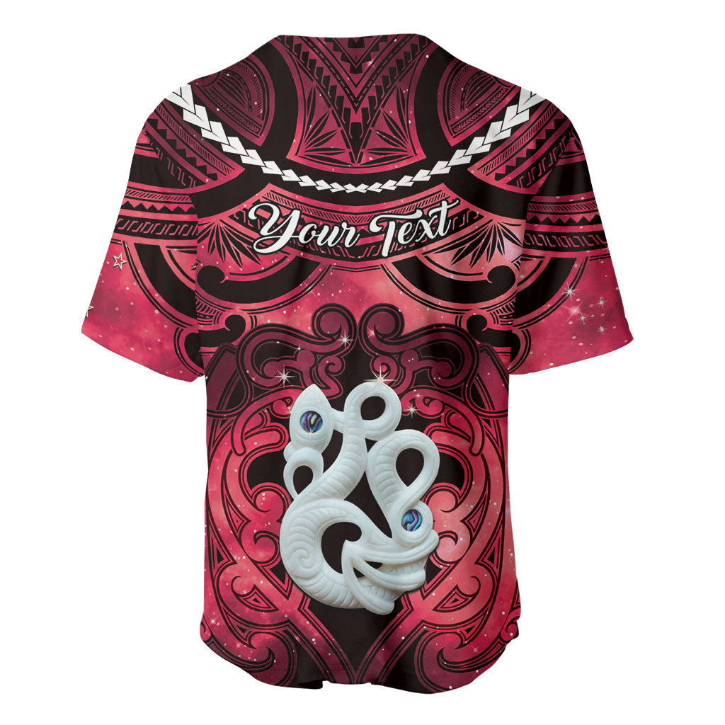 Personalised Maori Matariki Manaia Whero Baseball Jersey Maori Kowhaiwhai Pattern Galaxy
