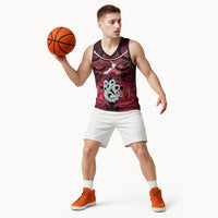 Personalised Maori Matariki Manaia Whero Basketball Jersey Maori Kowhaiwhai Pattern Galaxy