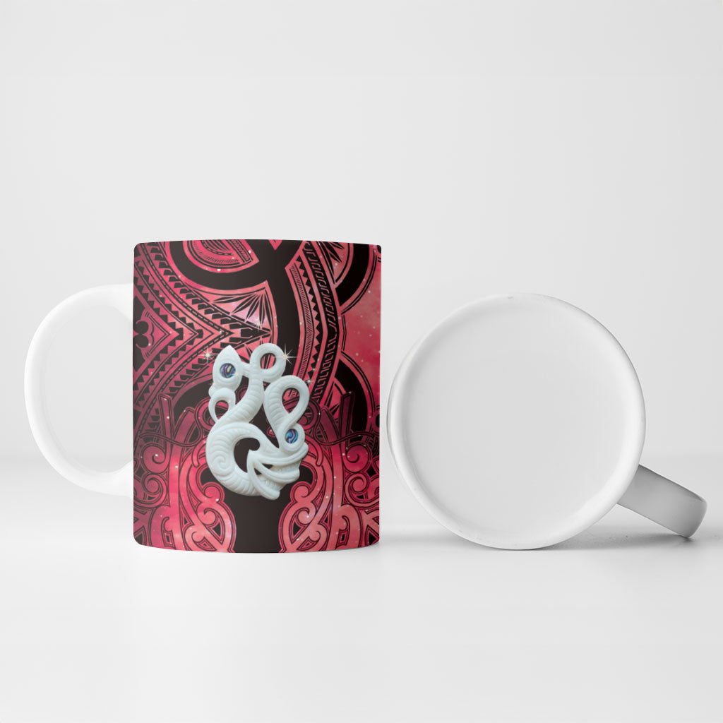 Personalised Maori Matariki Manaia Whero Ceramic Mug Maori Kowhaiwhai Pattern Galaxy
