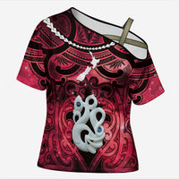 Personalised Maori Matariki Manaia Whero Cross Shoulder Shirt Maori Kowhaiwhai Pattern Galaxy