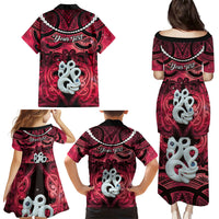 Personalised Maori Matariki Manaia Whero Family Matching Puletasi and Hawaiian Shirt Maori Kowhaiwhai Pattern Galaxy LT01 - Polynesian Pride