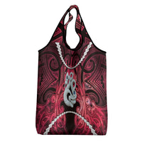 Maori Matariki Manaia Whero Grocery Bag Maori Kowhaiwhai Pattern Galaxy