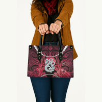 Maori Matariki Manaia Whero Leather Bag Maori Kowhaiwhai Pattern Galaxy