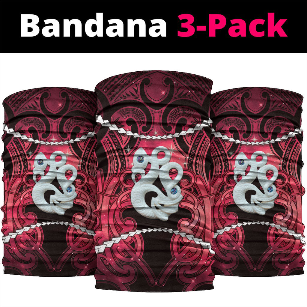 Maori Matariki Manaia Whero Neck Gaiter Maori Kowhaiwhai Pattern Galaxy