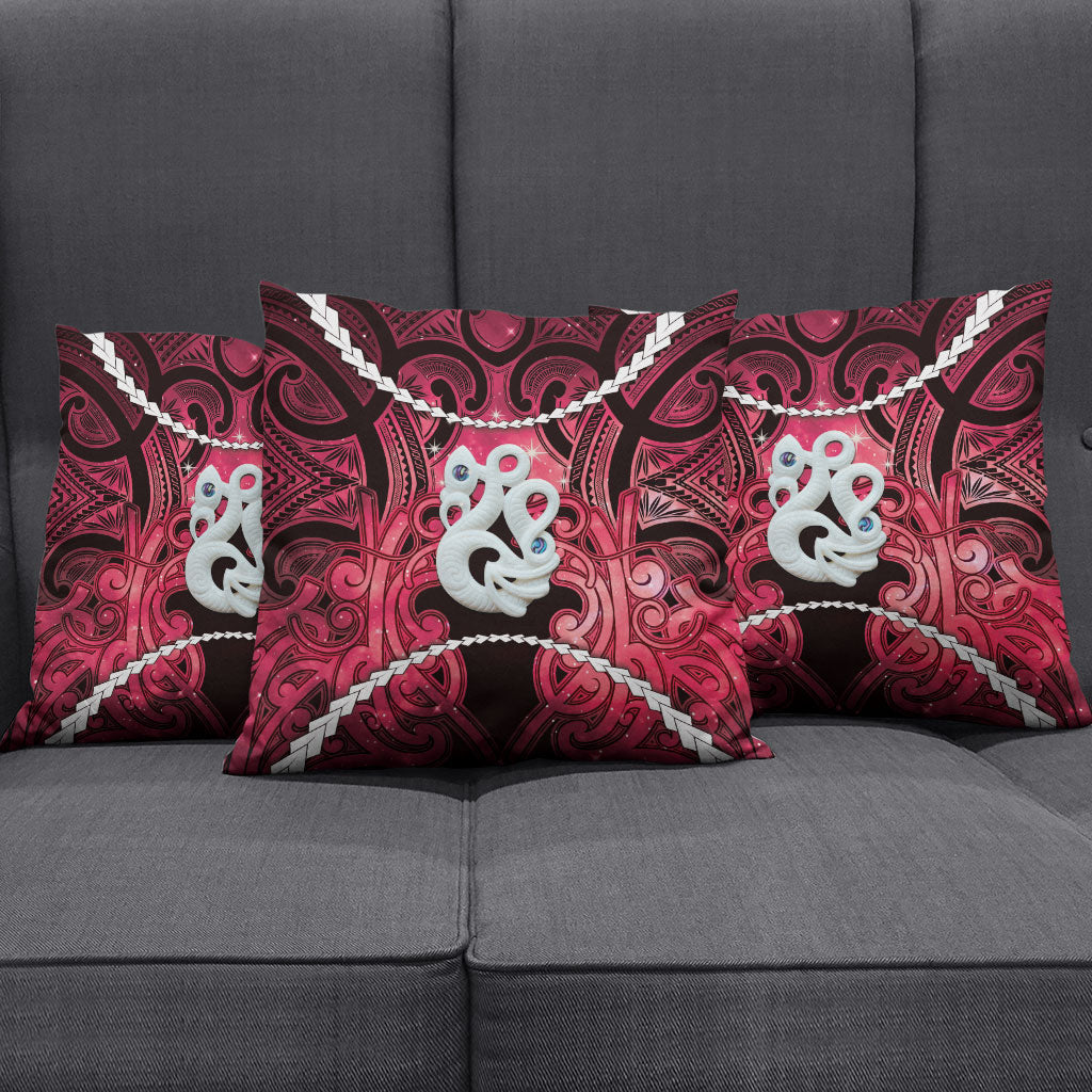 Maori Matariki Manaia Whero Pillow Cover Maori Kowhaiwhai Pattern Galaxy