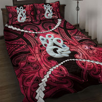 Maori Matariki Manaia Whero Quilt Bed Set Maori Kowhaiwhai Pattern Galaxy