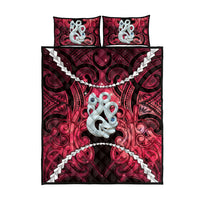 Maori Matariki Manaia Whero Quilt Bed Set Maori Kowhaiwhai Pattern Galaxy