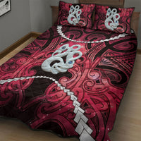 Maori Matariki Manaia Whero Quilt Bed Set Maori Kowhaiwhai Pattern Galaxy