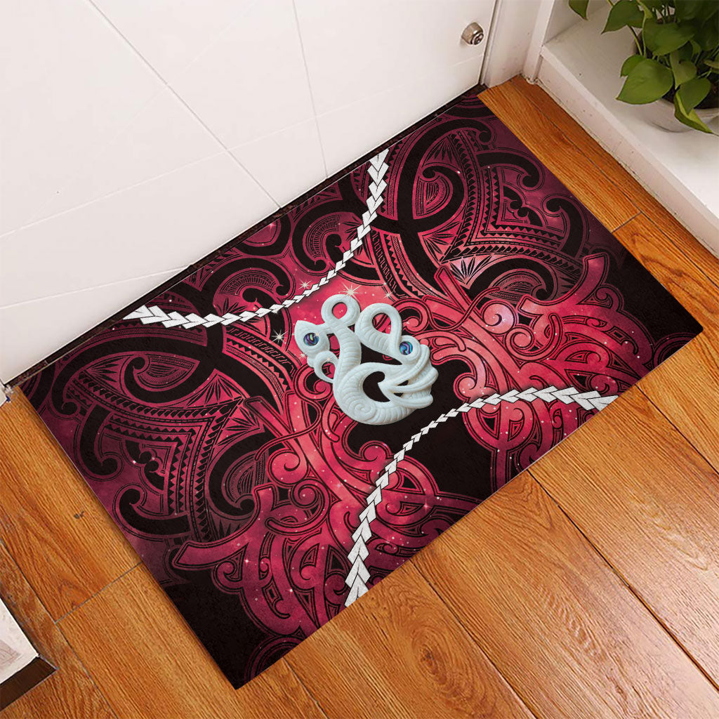 Maori Matariki Manaia Whero Rubber Doormat Maori Kowhaiwhai Pattern Galaxy