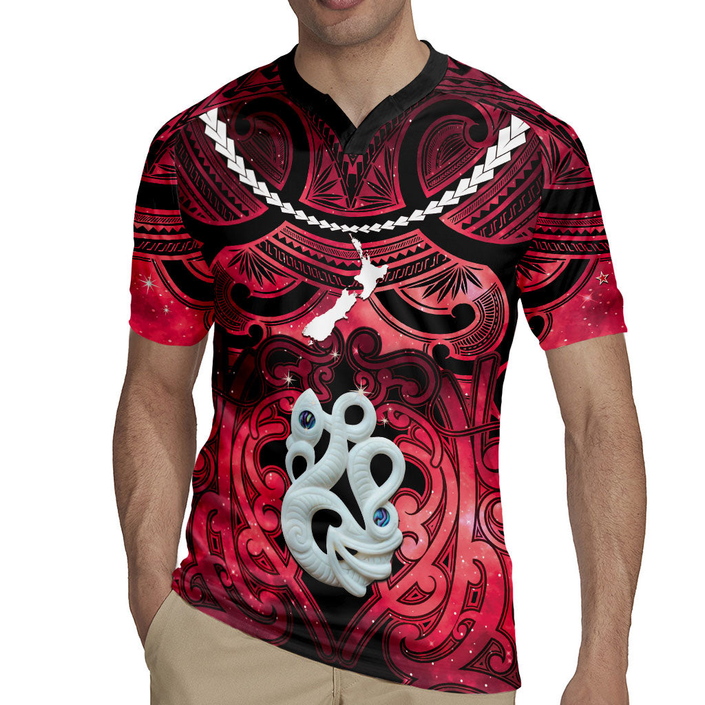 Personalised Maori Matariki Manaia Whero Rugby Jersey Maori Kowhaiwhai Pattern Galaxy