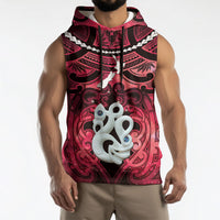 Personalised Maori Matariki Manaia Whero Sleeveless Hoodie Maori Kowhaiwhai Pattern Galaxy