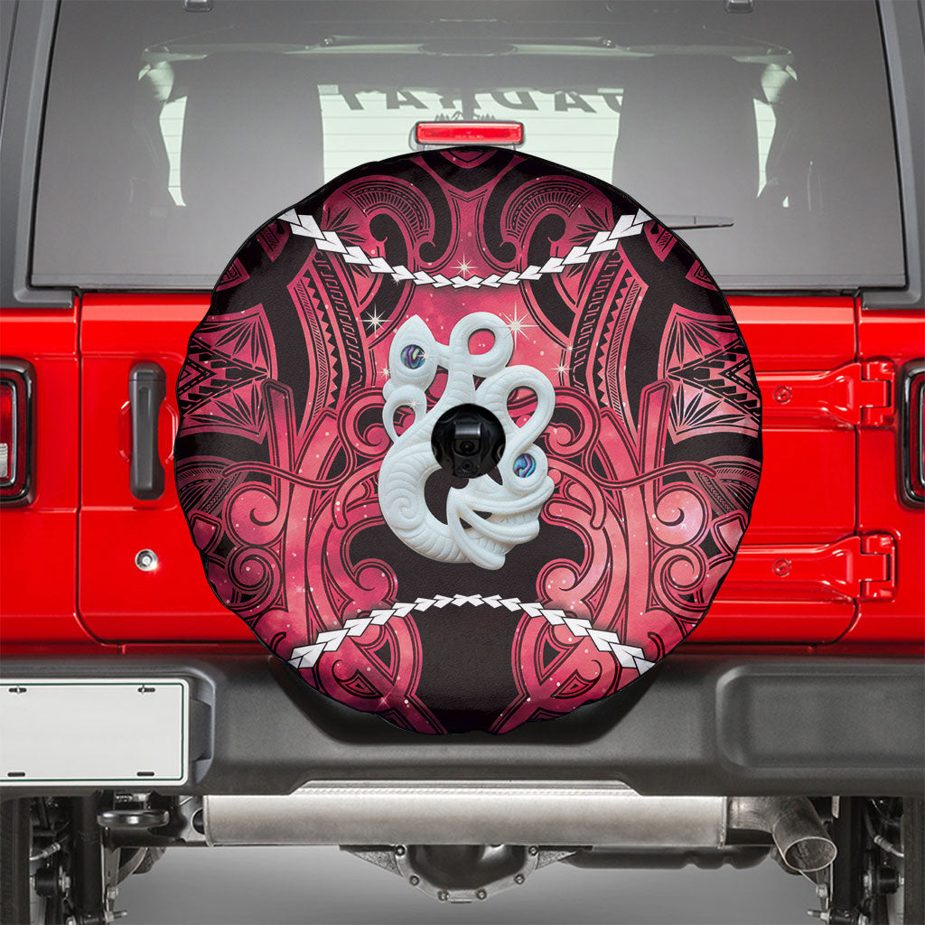 Maori Matariki Manaia Whero Spare Tire Cover Maori Kowhaiwhai Pattern Galaxy