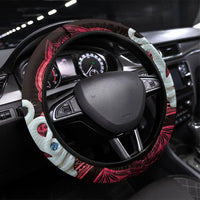 Maori Matariki Manaia Whero Steering Wheel Cover Maori Kowhaiwhai Pattern Galaxy