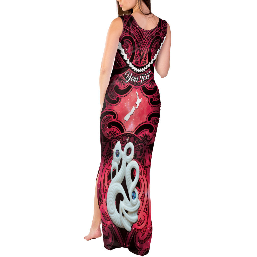 Personalised Maori Matariki Manaia Whero Tank Maxi Dress Maori Kowhaiwhai Pattern Galaxy