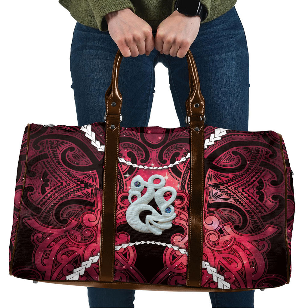 Maori Matariki Manaia Whero Travel Bag Maori Kowhaiwhai Pattern Galaxy