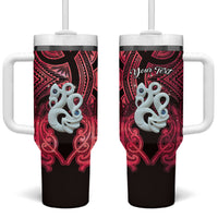 Personalised Maori Matariki Manaia Whero Tumbler With Handle Maori Kowhaiwhai Pattern Galaxy