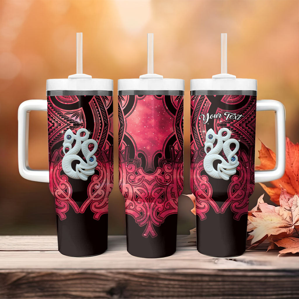 Personalised Maori Matariki Manaia Whero Tumbler With Handle Maori Kowhaiwhai Pattern Galaxy