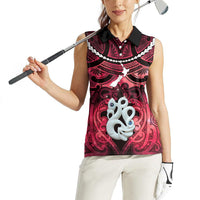 Personalised Maori Matariki Manaia Whero Women Sleeveless Polo Shirt Maori Kowhaiwhai Pattern Galaxy