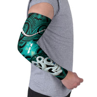 Personalised Maori Matariki Manaia Turquoise Arm Sleeves Maori Kowhaiwhai Pattern Galaxy