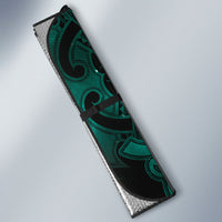Maori Matariki Manaia Turquoise Auto Sun Shade Maori Kowhaiwhai Pattern Galaxy