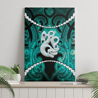Maori Matariki Manaia Turquoise Canvas Wall Art Maori Kowhaiwhai Pattern Galaxy