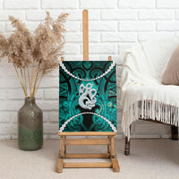 Maori Matariki Manaia Turquoise Canvas Wall Art Maori Kowhaiwhai Pattern Galaxy