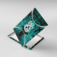 Maori Matariki Manaia Turquoise Canvas Wall Art Maori Kowhaiwhai Pattern Galaxy