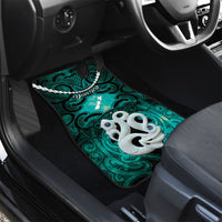 Personalised Maori Matariki Manaia Turquoise Car Mats Maori Kowhaiwhai Pattern Galaxy