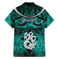 Personalised Maori Matariki Manaia Turquoise Family Matching Summer Maxi Dress and Hawaiian Shirt Maori Kowhaiwhai Pattern Galaxy LT01 - Polynesian Pride