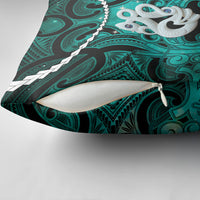 Maori Matariki Manaia Turquoise Pillow Cover Maori Kowhaiwhai Pattern Galaxy