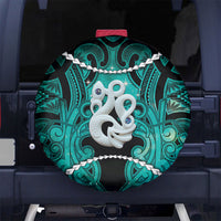 Maori Matariki Manaia Turquoise Spare Tire Cover Maori Kowhaiwhai Pattern Galaxy