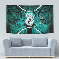 Maori Matariki Manaia Turquoise Tapestry Maori Kowhaiwhai Pattern Galaxy