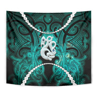 Maori Matariki Manaia Turquoise Tapestry Maori Kowhaiwhai Pattern Galaxy