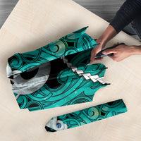 Maori Matariki Manaia Turquoise Umbrella Maori Kowhaiwhai Pattern Galaxy