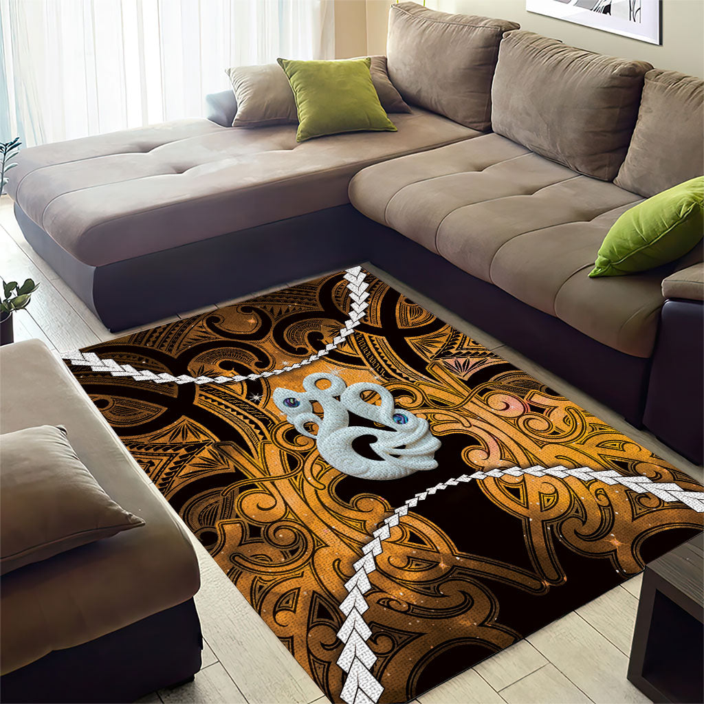 Maori Matariki Manaia Kowhai Area Rug Maori Kowhaiwhai Pattern Galaxy