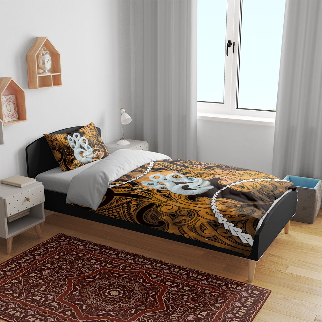 Maori Matariki Manaia Kowhai Bedding Set Maori Kowhaiwhai Pattern Galaxy