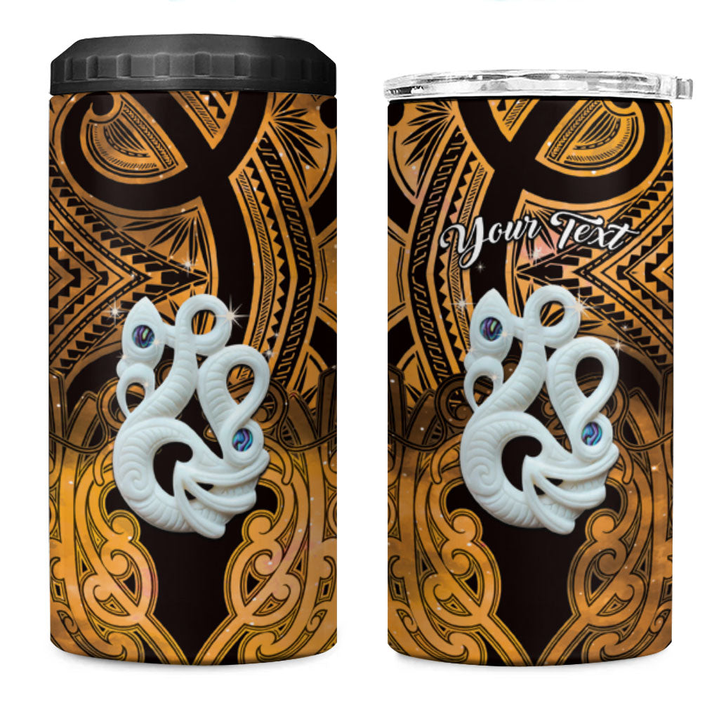 Personalised Maori Matariki Manaia Kowhai 4 in 1 Can Cooler Tumbler Maori Kowhaiwhai Pattern Galaxy