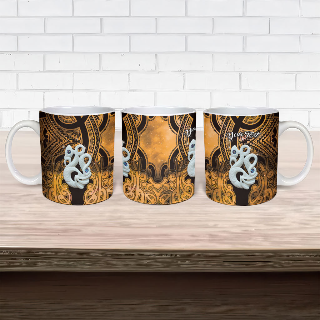 Personalised Maori Matariki Manaia Kowhai Ceramic Mug Maori Kowhaiwhai Pattern Galaxy